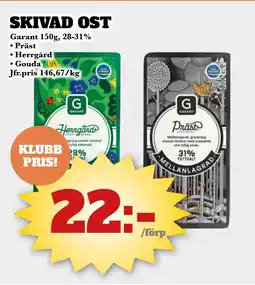 Bonum Matmarknad Skivad ost erbjuda