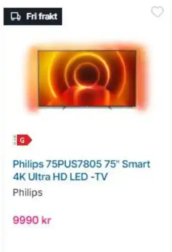CDON Phillips 75PUS7805 75'' Smart 4K Ultra HD LED-TV erbjuda