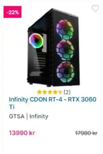CDON Infinity CDON RT-4 RTX 3060 Ti GTSA I Infinity erbjuda