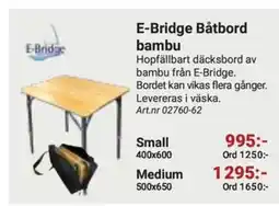 Erlandsons Brygga E-Bridge Båtbord bambu erbjuda