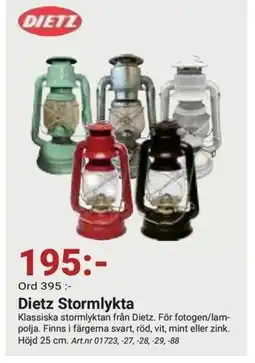 Erlandsons Brygga Dietz Stormlykta erbjuda