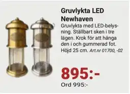 Erlandsons Brygga Gruvlykta LED Newhaven erbjuda