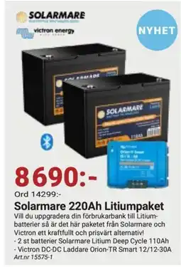 Erlandsons Brygga Solarmare 220Ah Litiumpaket erbjuda
