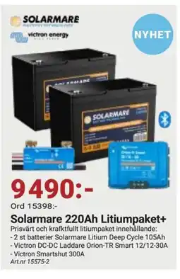 Erlandsons Brygga Solarmare 220Ah Litiumpaket+ erbjuda