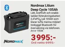 Erlandsons Brygga Nordmax Litium Deep Cycle 105Ah erbjuda