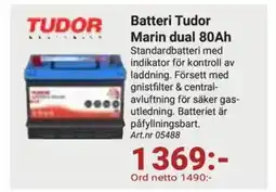 Erlandsons Brygga Batteri Tudor Marin dual 80Ah erbjuda