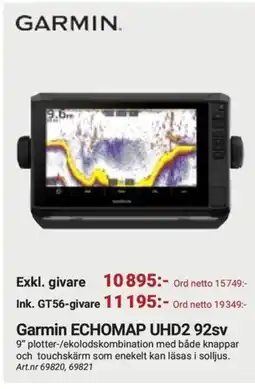 Erlandsons Brygga Garmin ECHOMAP UHD2 92sv erbjuda