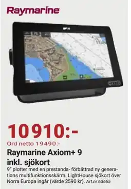 Erlandsons Brygga Raymarine Axiom+ 9 inkl. sjökort erbjuda