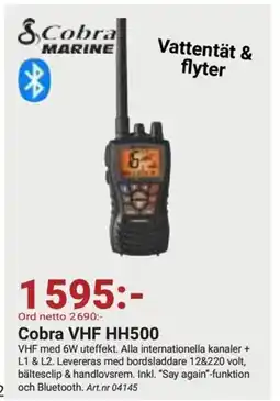 Erlandsons Brygga Cobra VHF HH500 erbjuda