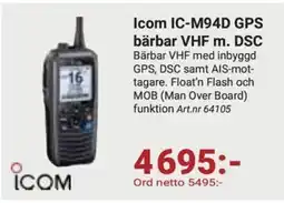 Erlandsons Brygga Icom IC-M94D GPS bärbar VHF m. DSC erbjuda