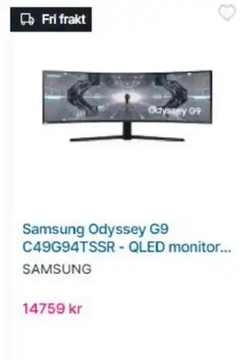 CDON Samsung Odyssey G9 C49G94TSSR- QLED monitor... erbjuda