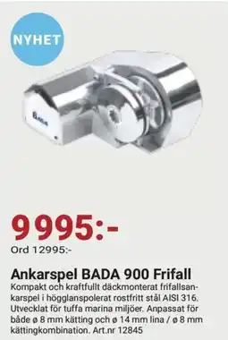 Erlandsons Brygga Ankarspel BADA 900 Frifall erbjuda