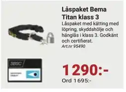 Erlandsons Brygga Låspaket Bema Titan klass 3 erbjuda
