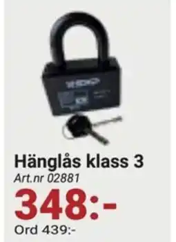 Erlandsons Brygga Hänglås klass 3 erbjuda