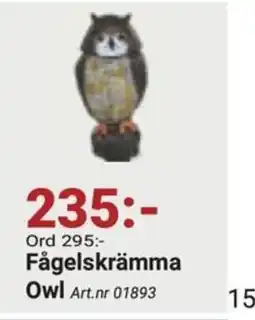 Erlandsons Brygga Fågelskrämma Owl erbjuda