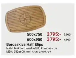Erlandsons Brygga Bordsskiva Half Elips erbjuda