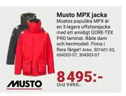 Erlandsons Brygga Musto MPX jacka erbjuda