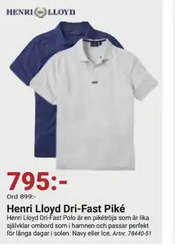 Erlandsons Brygga Henri Lloyd Dri-Fast Piké erbjuda