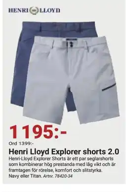 Erlandsons Brygga Henri Lloyd Explorer shorts 2.0 erbjuda