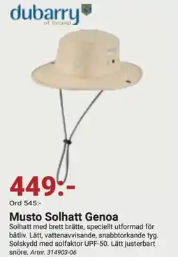 Erlandsons Brygga Musto Solhatt Genoa erbjuda