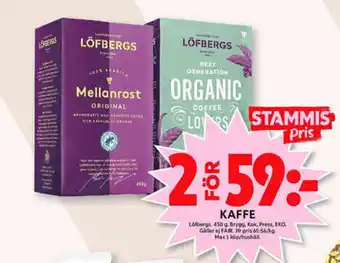 ICA Maxi Löfbergs Kaffe 450g erbjuda