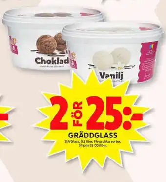 SIA Glass Gräddglass 0,5 liter