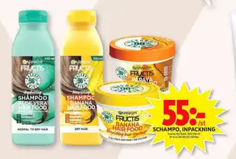 ICA Maxi Garnier Fructis Schampo, Inpackning 350-390ml erbjuda