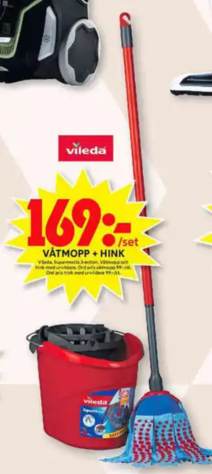ICA Maxi Vileda Våtmopp + Hink erbjuda