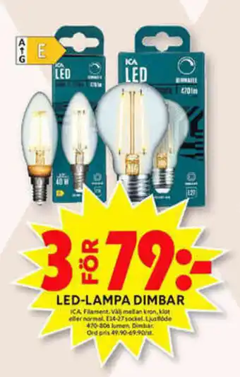 ICA Maxi ICA Led-Lampa Dimbar erbjuda