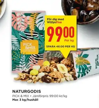 Willys Pick & Mix Naturgodis erbjuda