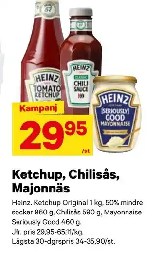City Gross Ketchup, Chilisås, Majonnäs erbjuda