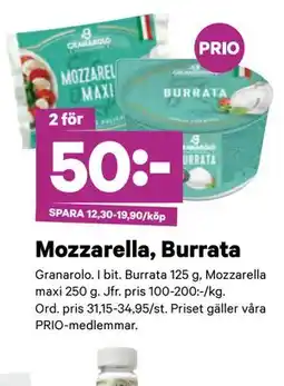City Gross Mozzarella, Burrata, Pris i appen erbjuda