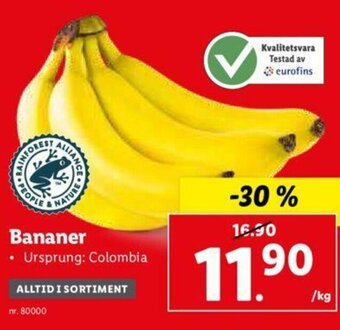 Lidl Bananer erbjuda
