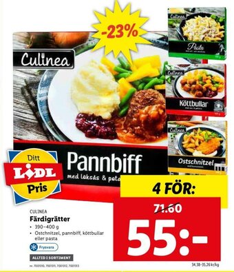 Lidl Culinea Färdigrätter 390-400g erbjuda