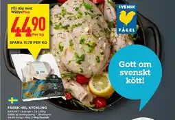 Willys GARANT Färsk hel kyckling erbjuda