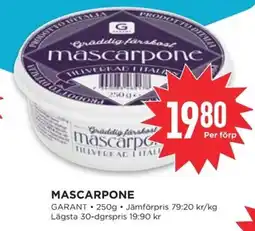 Willys GARANT Mascarpone erbjuda