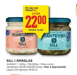 Willys GARANT Sill i småglas erbjuda