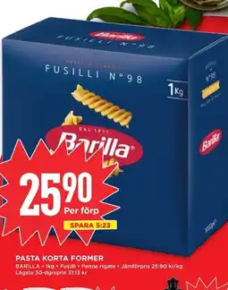Willys BARILLA Pasta korta former erbjuda