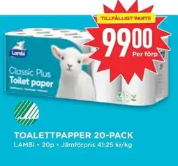 Willys LAMBI Toalettpapper 20-pack erbjuda