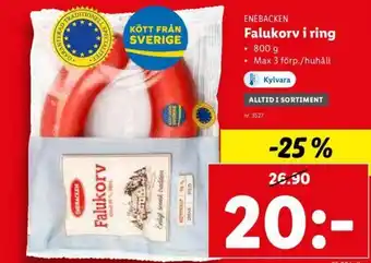 Lidl Enebacken Falukorv i Ring 800 g erbjuda