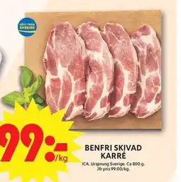 ICA Maxi Benfri skivad karré erbjuda