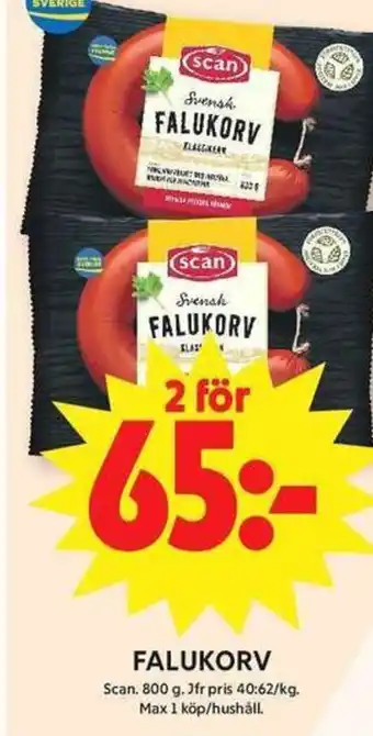 ICA Maxi Scan Falukorv erbjuda