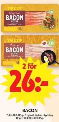 ICA Maxi Tulip Bacon erbjuda