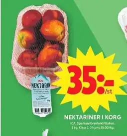 ICA Maxi ICA Nektariner i korg erbjuda
