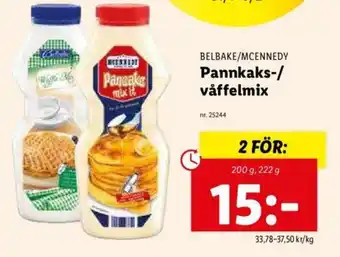 Lidl Belbake/Mcennedy Pannkaks-/ Våffelmix 200g, 222g erbjuda