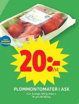 ICA Maxi ICA Plommontomater i ask erbjuda
