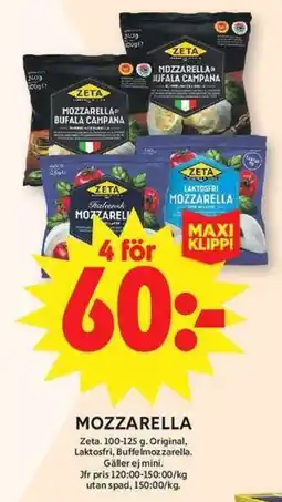 ICA Maxi Zeta Mozzarella erbjuda