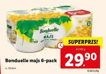 Lidl Bonduelle Majs 6-pack 6x140g erbjuda