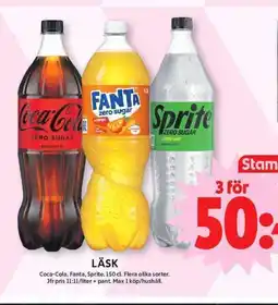 ICA Maxi Coca-Cola, Fanta, Sprite Läsk erbjuda