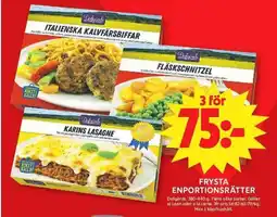 ICA Maxi Dafgårds Frysta enportionsrätter erbjuda